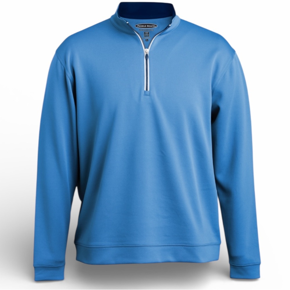 PEBBLE BEACH Performance Men's L/S Royal Blue Quarter Zipper Golf Jacket Large